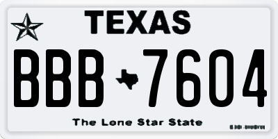 TX license plate BBB7604