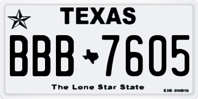 TX license plate BBB7605