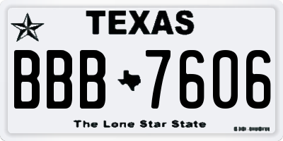 TX license plate BBB7606