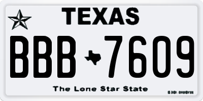 TX license plate BBB7609