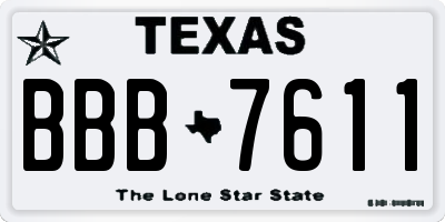 TX license plate BBB7611