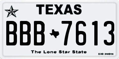 TX license plate BBB7613