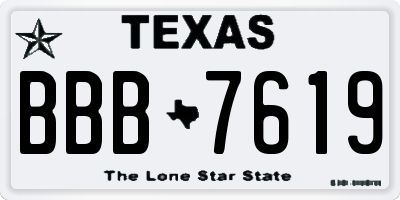 TX license plate BBB7619