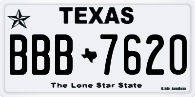 TX license plate BBB7620