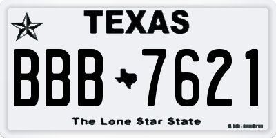 TX license plate BBB7621