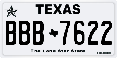 TX license plate BBB7622