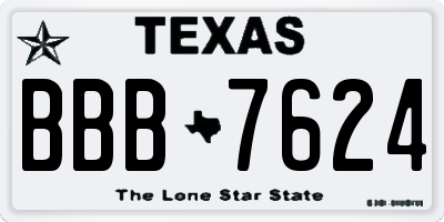 TX license plate BBB7624