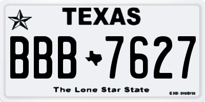 TX license plate BBB7627