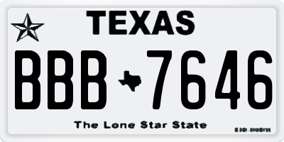 TX license plate BBB7646