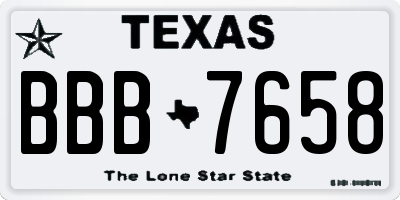 TX license plate BBB7658