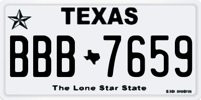 TX license plate BBB7659