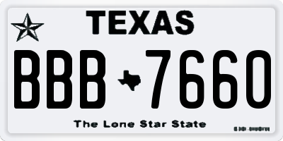 TX license plate BBB7660