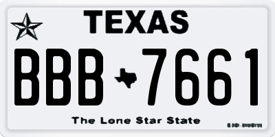 TX license plate BBB7661