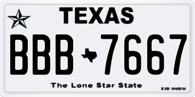 TX license plate BBB7667