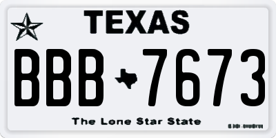 TX license plate BBB7673