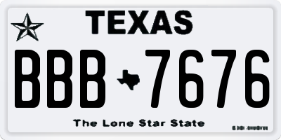 TX license plate BBB7676