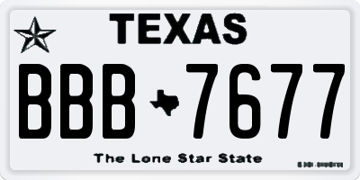 TX license plate BBB7677