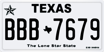 TX license plate BBB7679