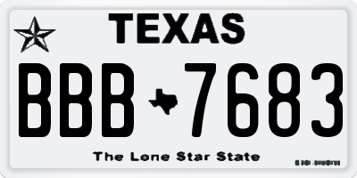 TX license plate BBB7683