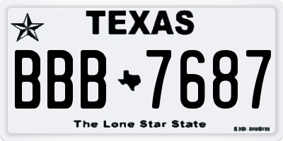 TX license plate BBB7687