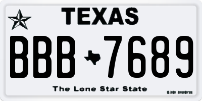 TX license plate BBB7689