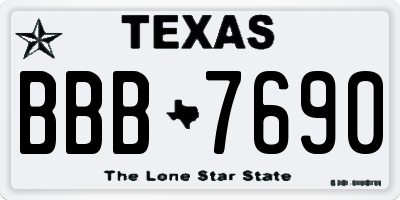 TX license plate BBB7690