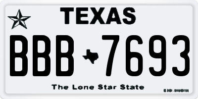 TX license plate BBB7693