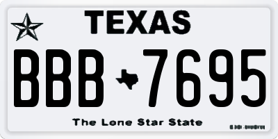 TX license plate BBB7695