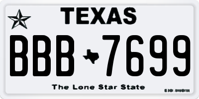 TX license plate BBB7699