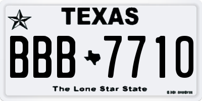 TX license plate BBB7710