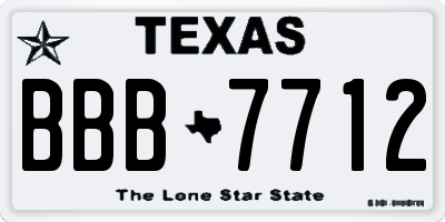 TX license plate BBB7712