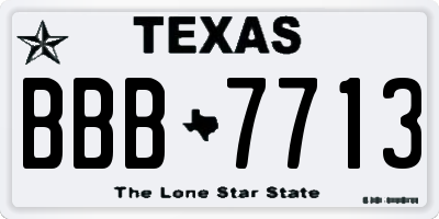 TX license plate BBB7713
