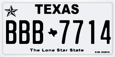 TX license plate BBB7714