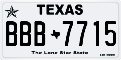 TX license plate BBB7715