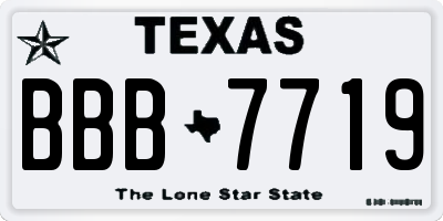 TX license plate BBB7719