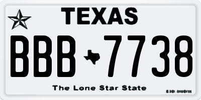 TX license plate BBB7738