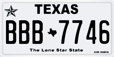 TX license plate BBB7746