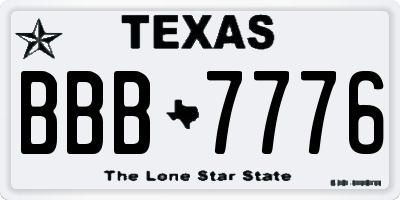 TX license plate BBB7776