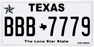 TX license plate BBB7779