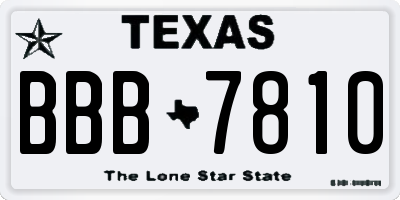 TX license plate BBB7810