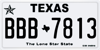 TX license plate BBB7813