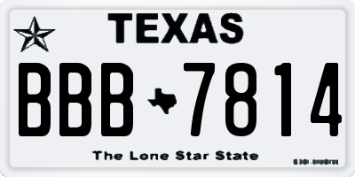 TX license plate BBB7814