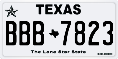 TX license plate BBB7823