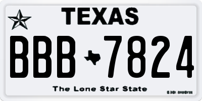 TX license plate BBB7824