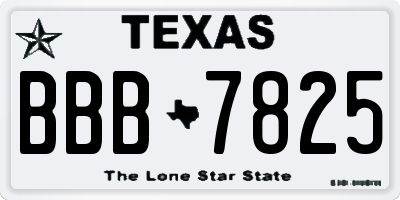 TX license plate BBB7825