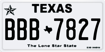 TX license plate BBB7827