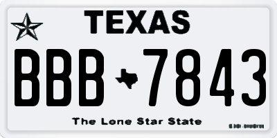 TX license plate BBB7843