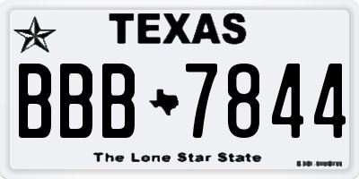 TX license plate BBB7844