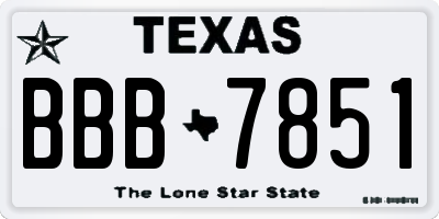 TX license plate BBB7851