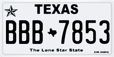TX license plate BBB7853